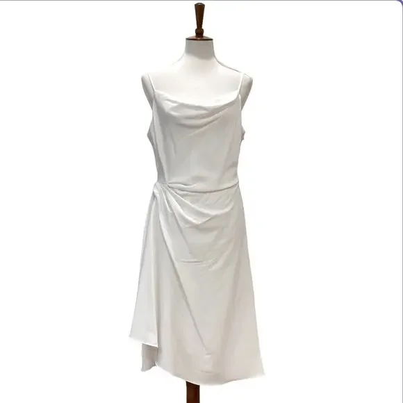 Aidan Mattox 10 Off White Party Cocktail Dress Y2K Style Slipdress Minimalist